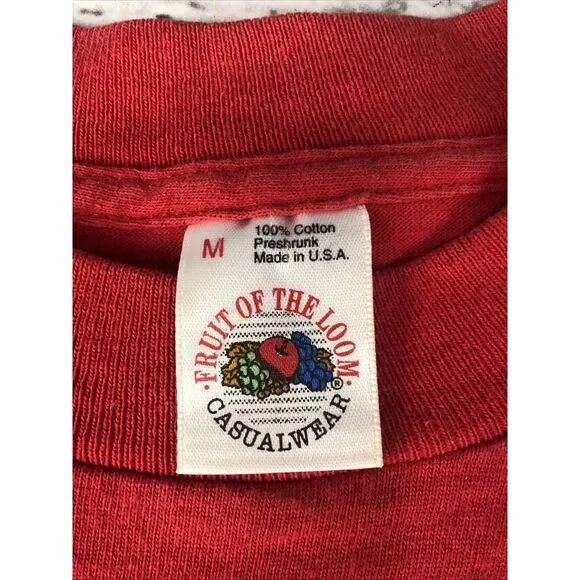 Vintage Fruit of the Loom  T Shirt Medium‎  Red Made in USA Single Stitch - Picture 2 of 7